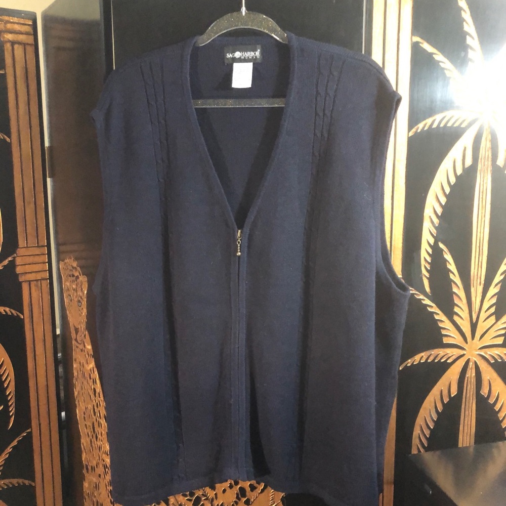 Sag Harbor Navy Sweater Vest - Size 3X